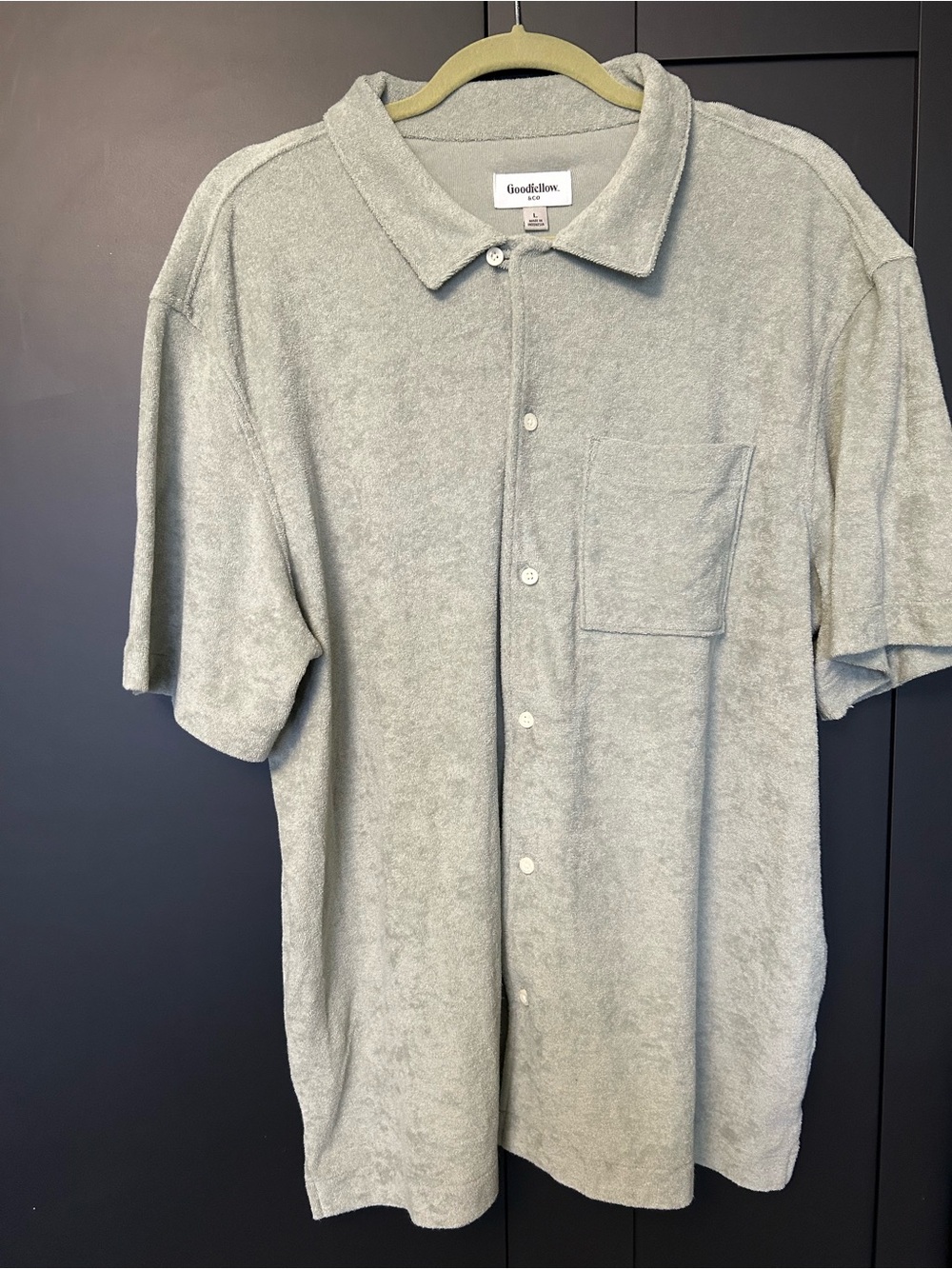 Goodfellow & Co Light Sage Green Short Sleeve Button-Down Shirt